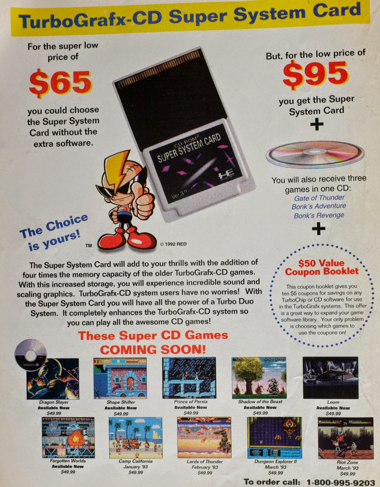 TurboGrafx-CD Super System Card advertisement