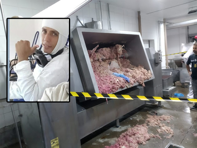 [Triturado] Funcionário de frigorífico morre ao cair em máquina de moer carne em MS 