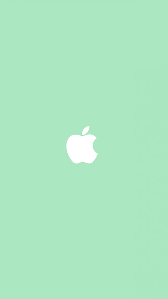 Apple Logo Light Green Background Simple Flat Illustration  Android Best Wallpaper