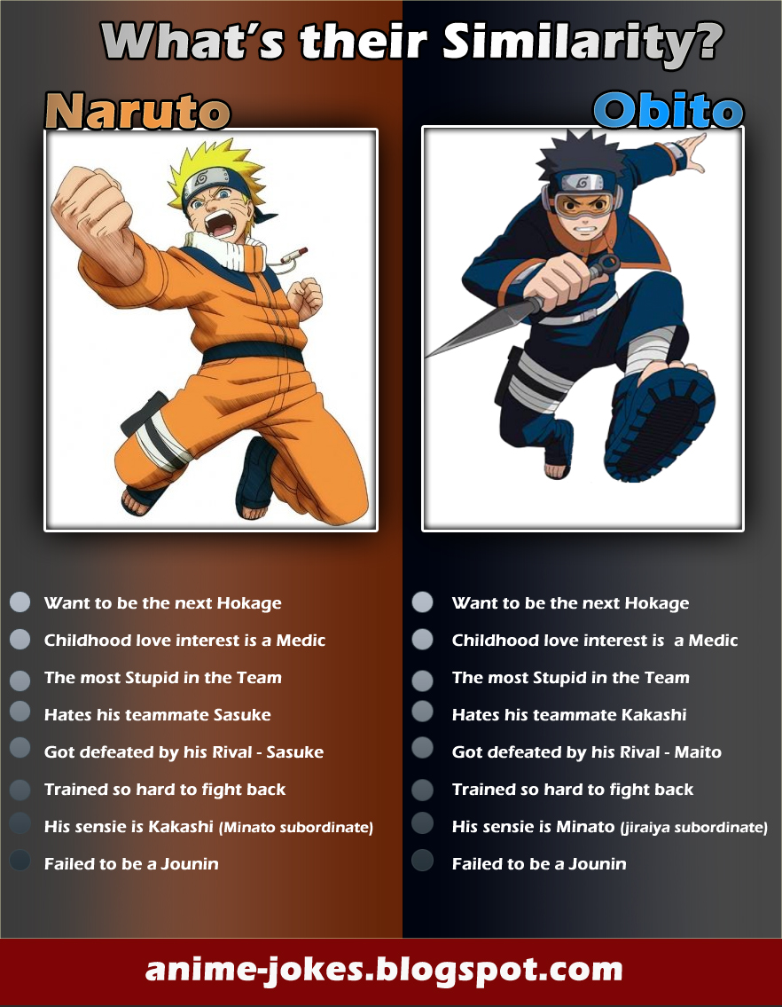 Naruto and Obito Similarities | Anime Jokes Collection