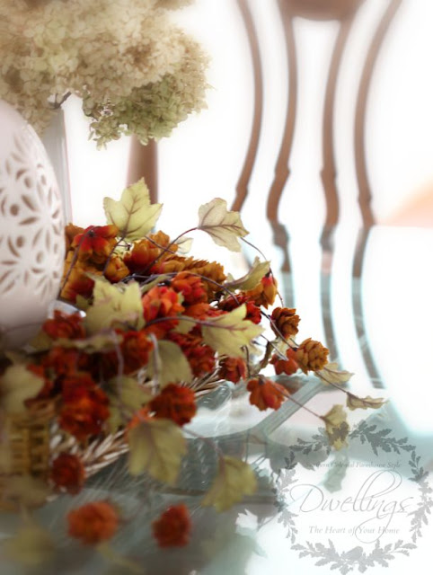 Fall Centerpiece in the keeping room ... Fall Home Tour 2015 ~ DWELLINGS - The Heart of Your Home