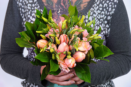 Veronica Fresia Sunflowers Stock And Roses Colorful Yet Elegant