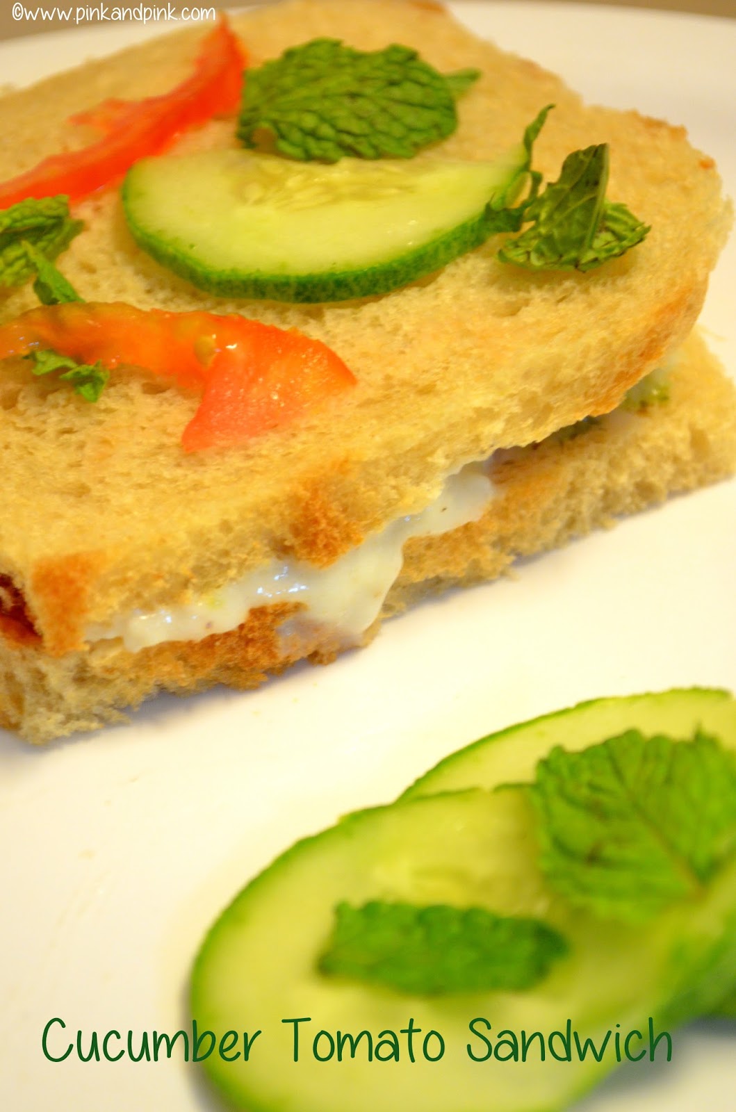 Cucumber Tomato Sandwich Recipe Fresh and Creamy Sandwich Pink and Pink