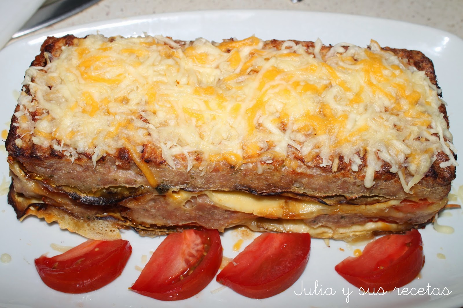JULIA Y SUS RECETAS PASTEL DE CARNE Y BERENJENA