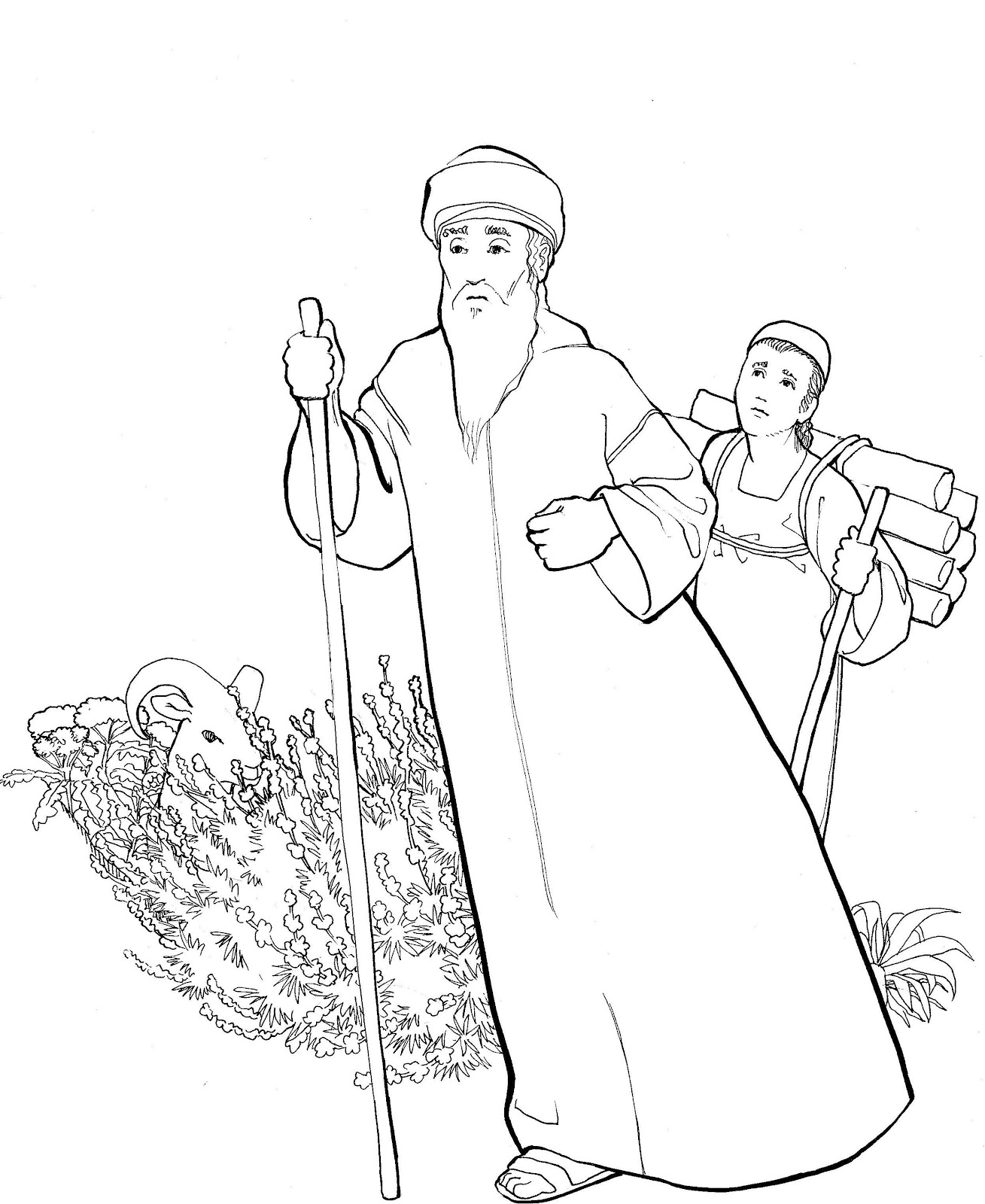 abraham and baby isaac coloring pages - photo #26