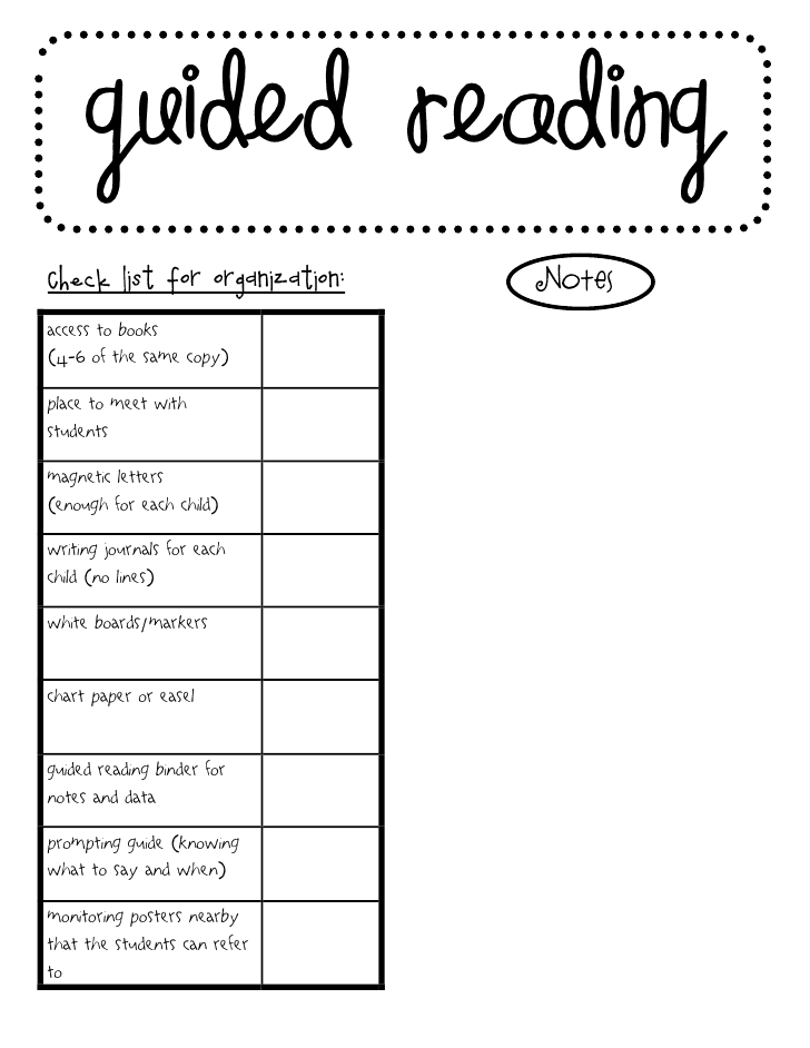 Guided Reading Template