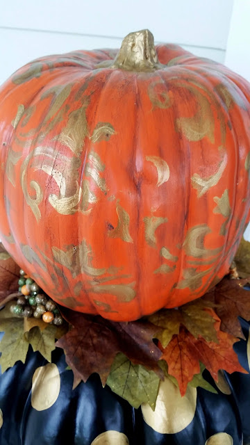hand painted foam pumpkin