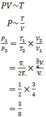 Perbandingan antara P, V, dan T dari persamaan umum gas ideal