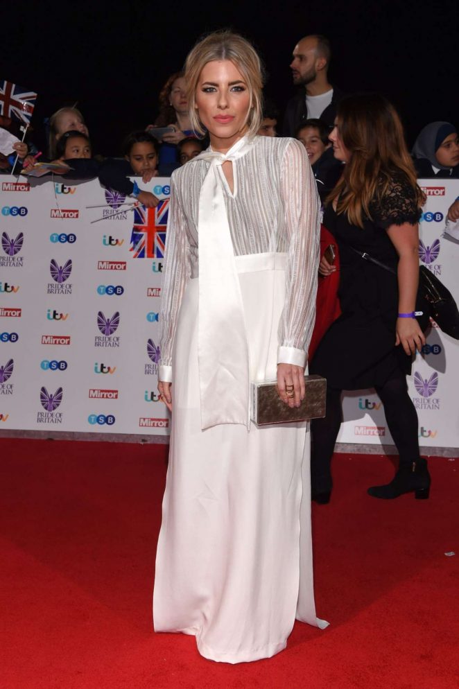 Mollie King Stills In White Dress At Britain Awards