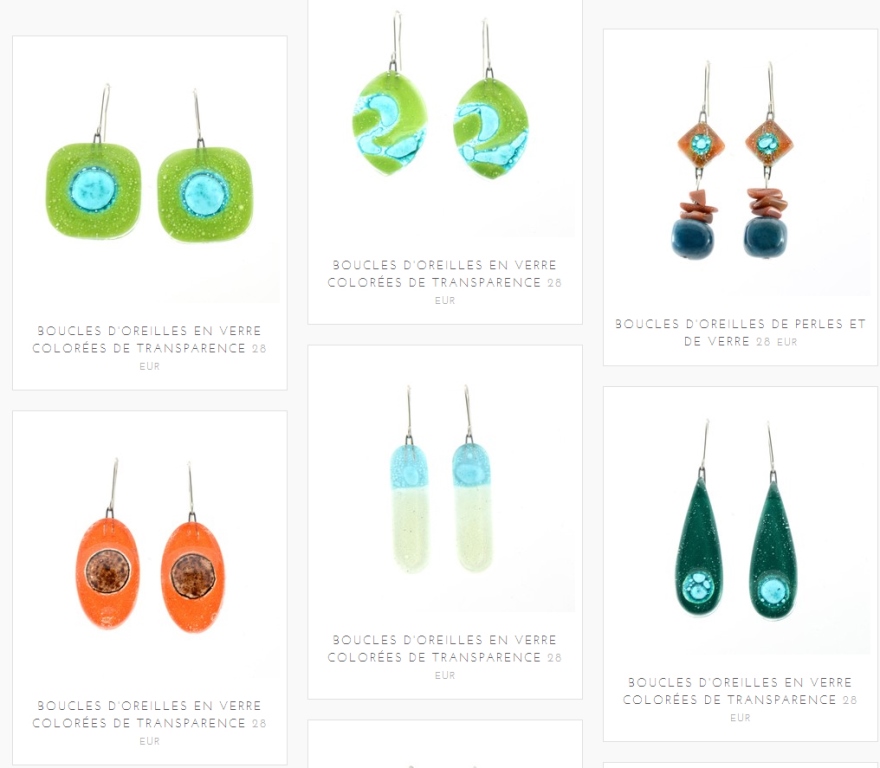E-shop bijoux fantaisie colorés de transparence