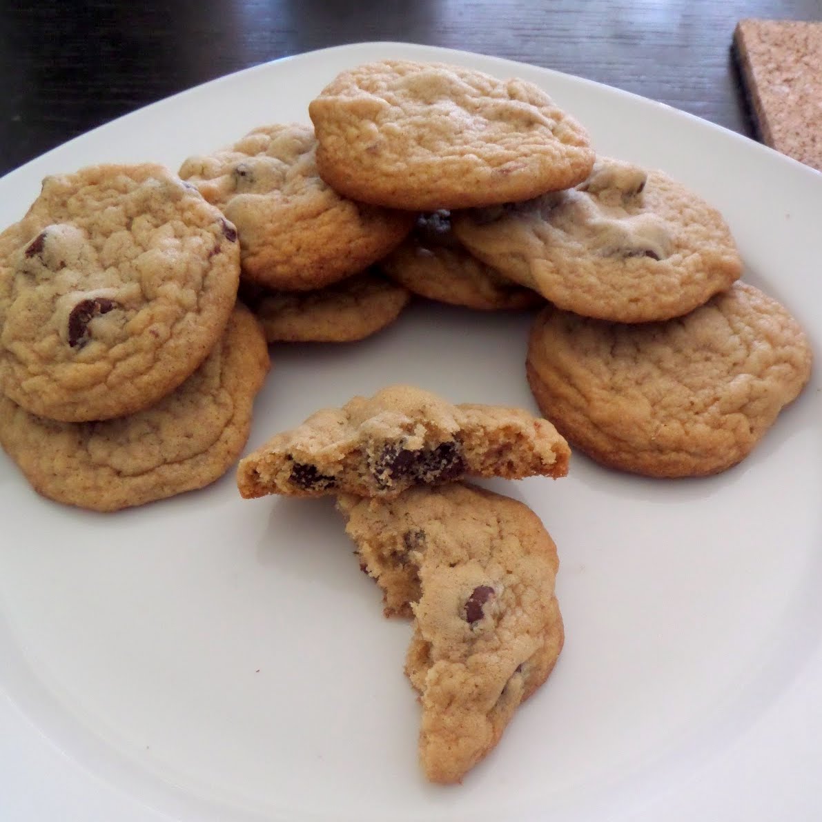 Chocolate Chip Cookies:  soft and chewy cookies studded with semisweet chocolate chips.