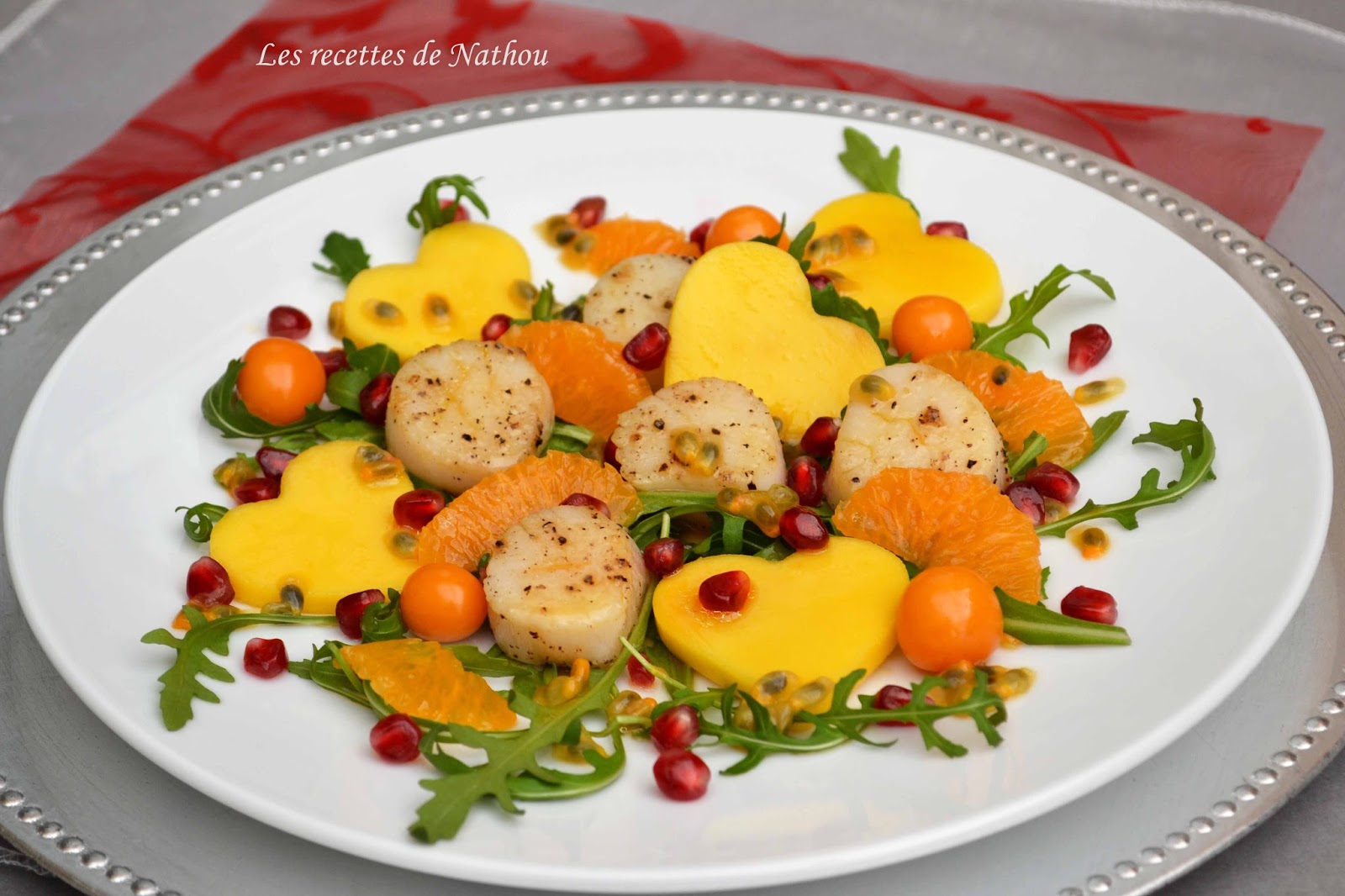 Ma cuisine au fil de mes idées... Salade de saintjacques, mangue et