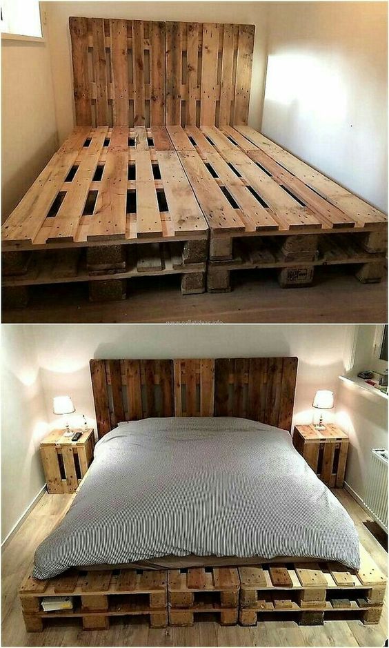 19 ideas de cama hechas de paletas