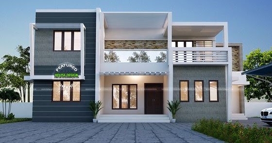 Simple and elegant contemporary duplex home - Kerala home design and
