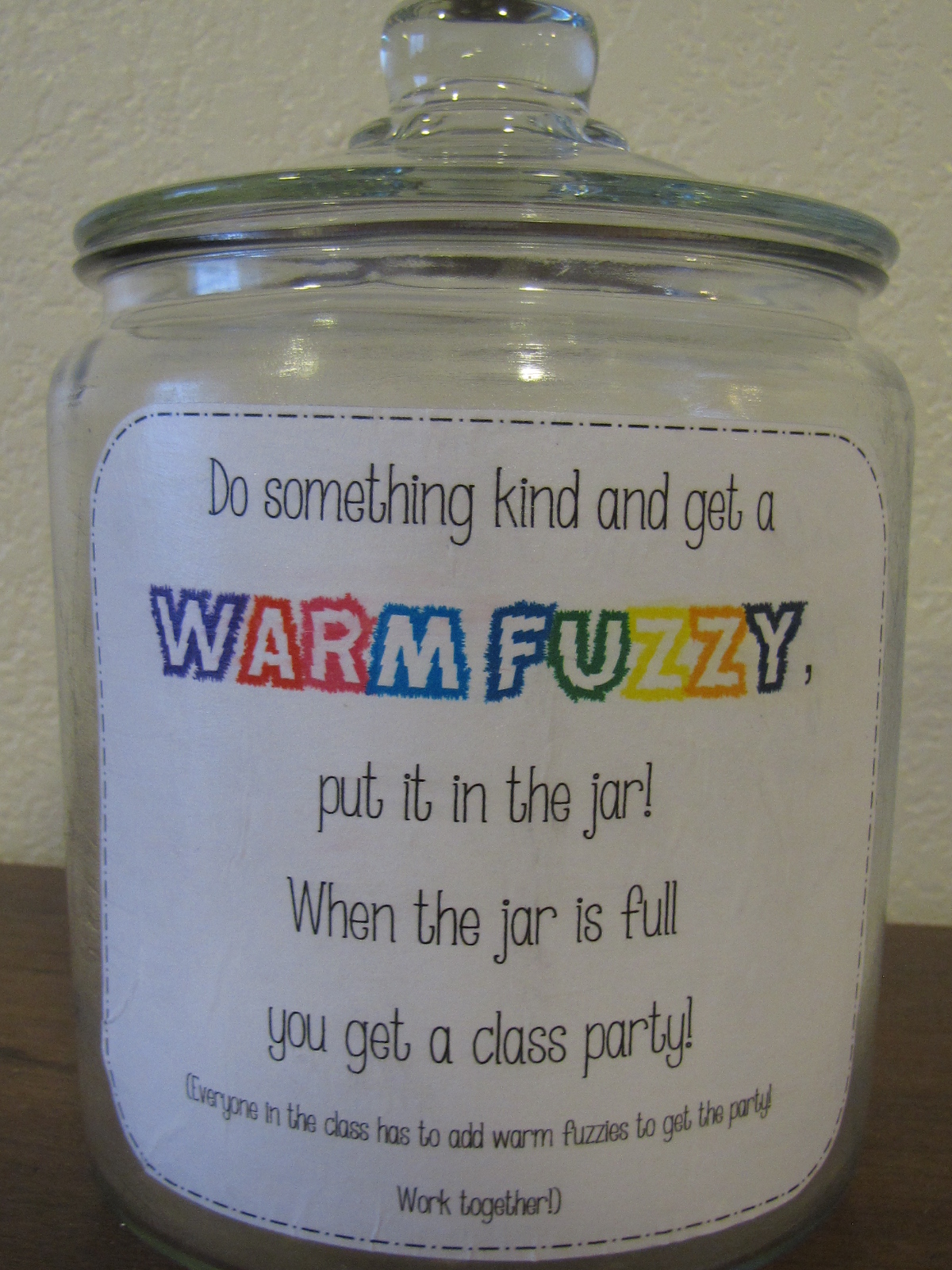 A Love for Teaching: Warm Fuzzy Jar