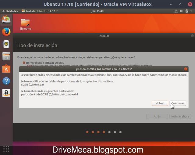 Confirmamos el particionado de disco Confirmamos el particionado de disco