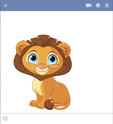 Sticker lion with blue eyes