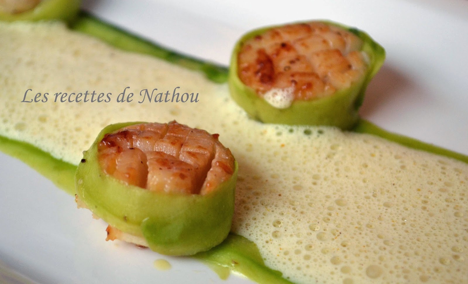 Ma cuisine au fil de mes idées... SaintJacques aux courgettes, émulsion au curry