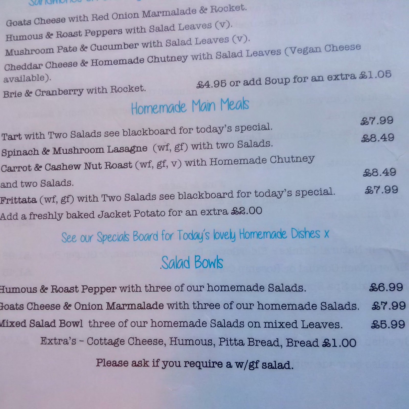 Wild Oats Cafe Skipton Menu Wild Oats Cafe Skipton Menu