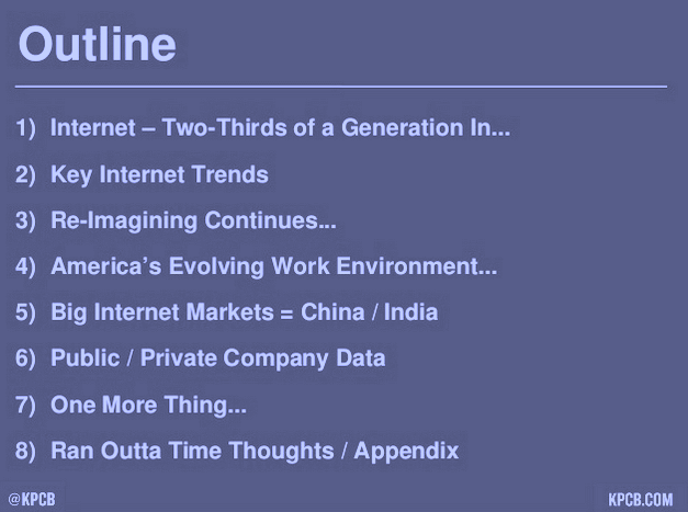 Outline of 2015 Internet Trends Report by Mary Meeker, KPCB