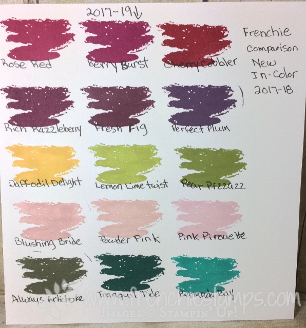 stampin'up! In Color 2017-19 in comparison