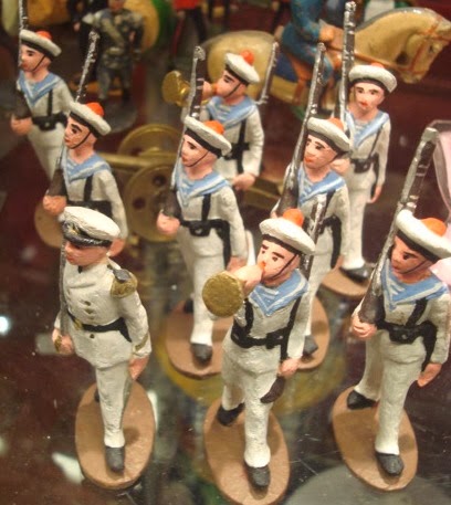 Soldat Plomb creux 4 Marins - Soldat en plomb ceux de la Marine