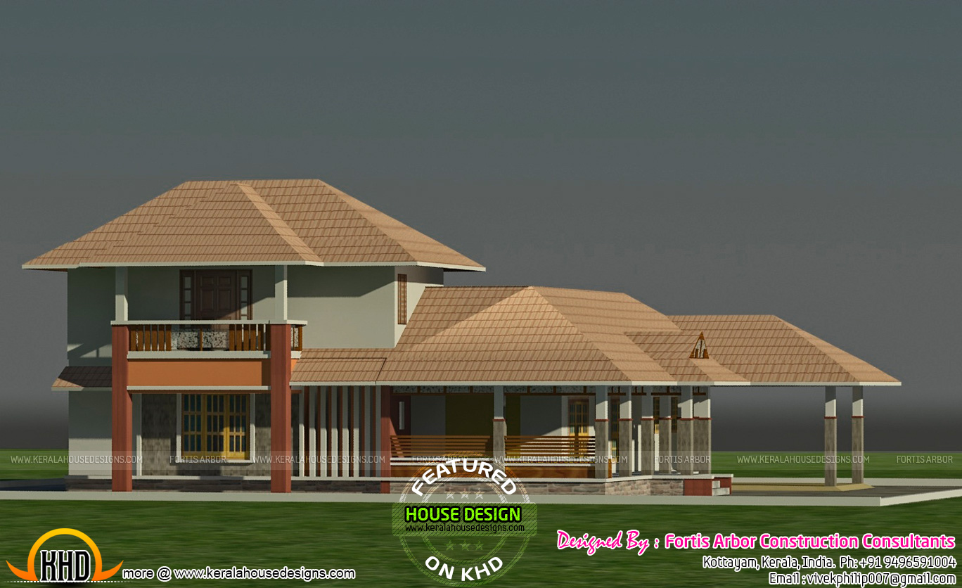 Traditional mix house design by Fortis Arbor Kerala Home Design and