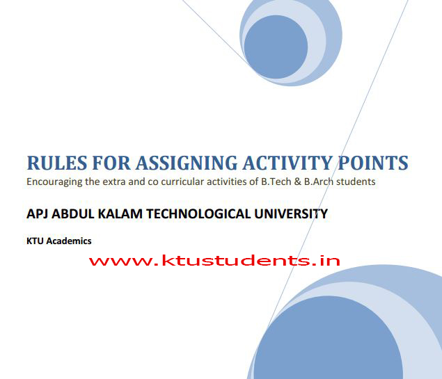 KTU Rules for Assigning Activity Points KTU Students Engineering NotesSyllabusTextbooks