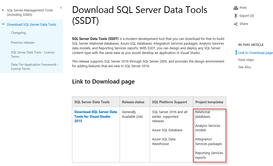BI Future Blog: Installation of SQL Server Data Tools