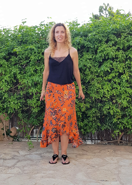 falda volantes de flores