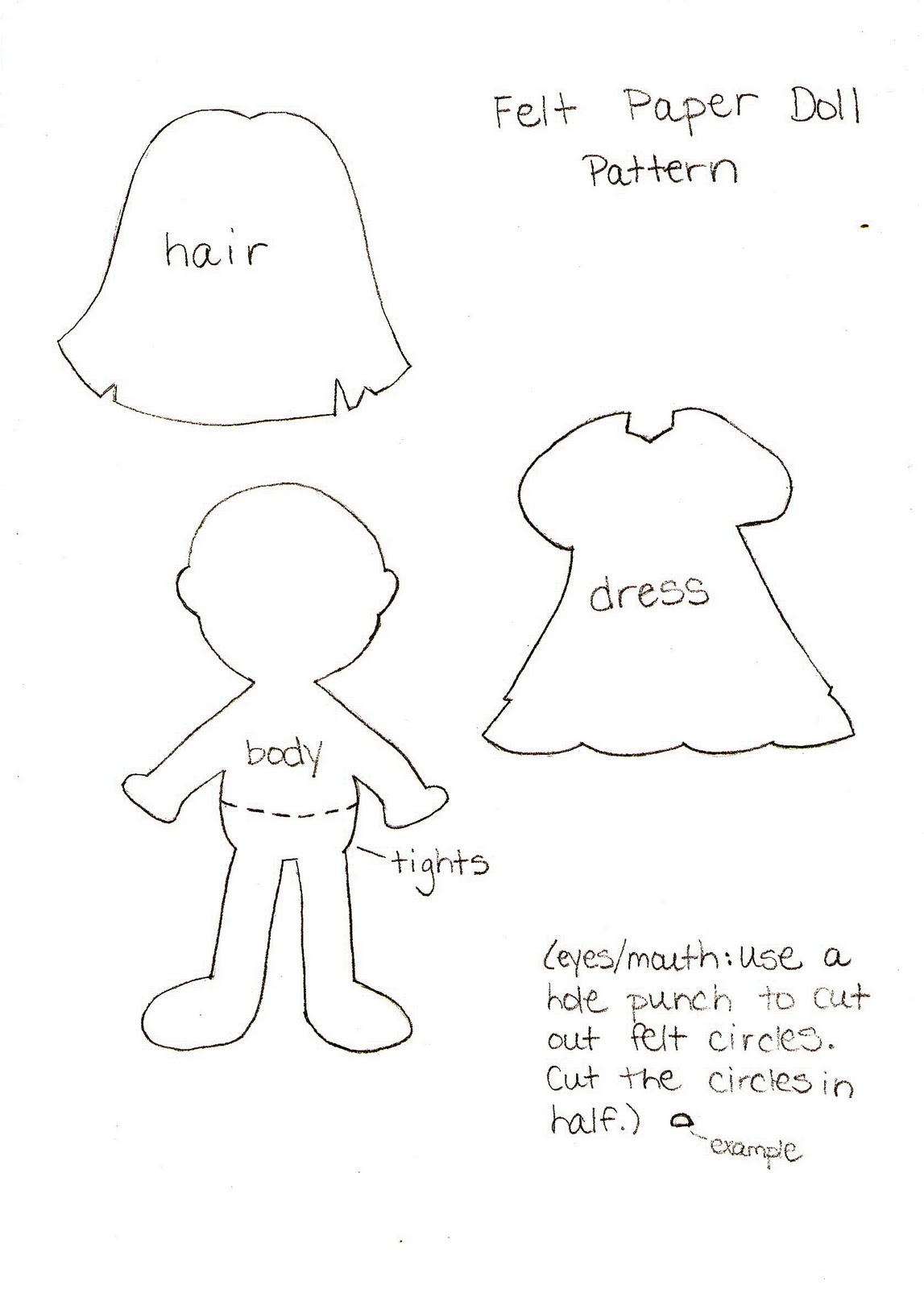 Pdf Free Printable Felt Doll Patterns