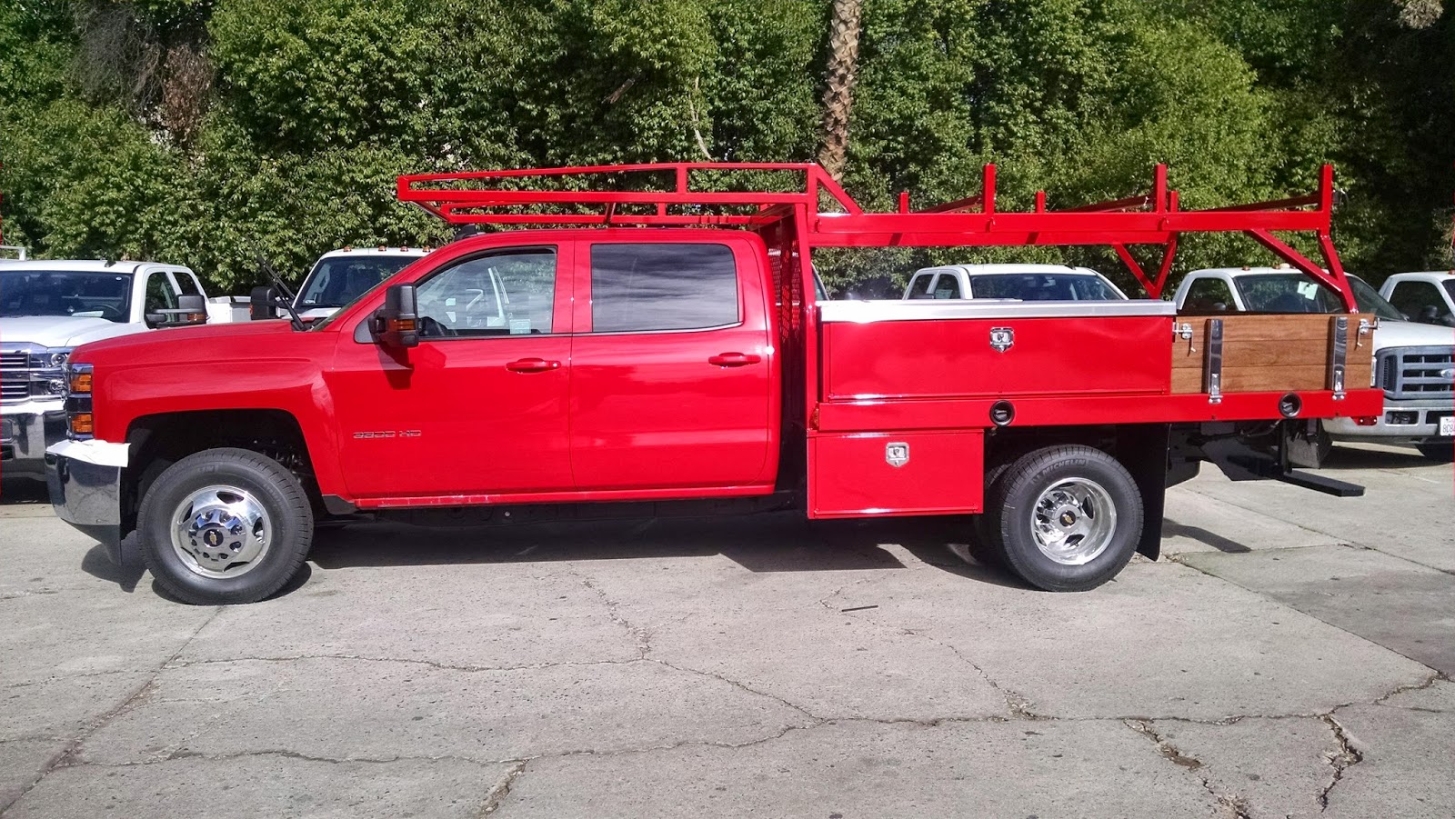 Harbor Truck Bodies Blog Bright Red Chev 3500 Crew Cab with a Harbor