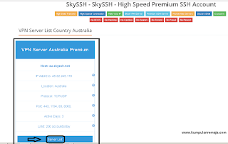 List VPN Server Australia Premium di SkySSH