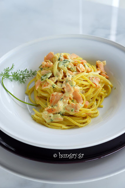 Pasta with Smoked Salmon in Creamy Sauce