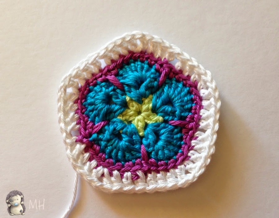 pentágono african flower a crochet