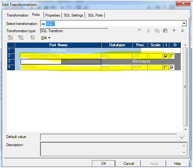 Drag or map the ports required from Expression to SQL Transformation.