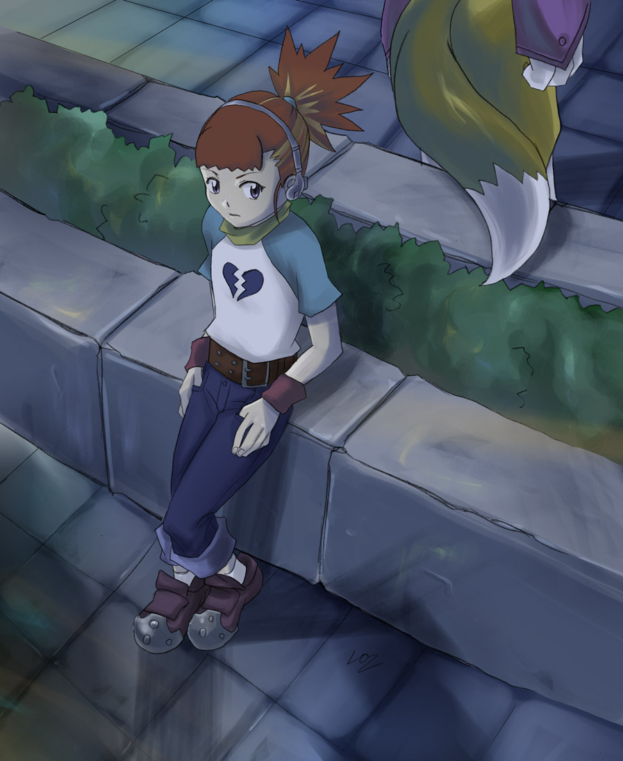 Rika Nonaka Rika Sitting on Wall Stone