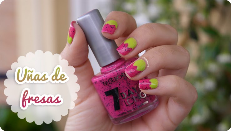 uñas de fresa strawberry nails