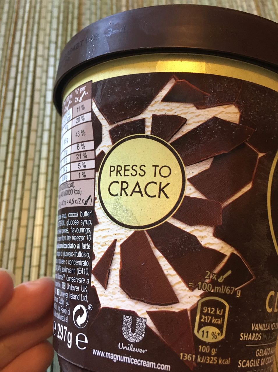 FOODSTUFF FINDS Magnum Classic Press To Crack IceCream (Morrisons