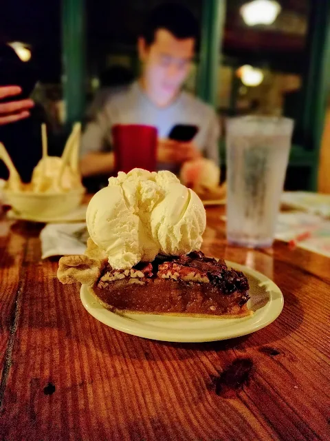Chocolate pecan pie a la mode in Austin, Texas