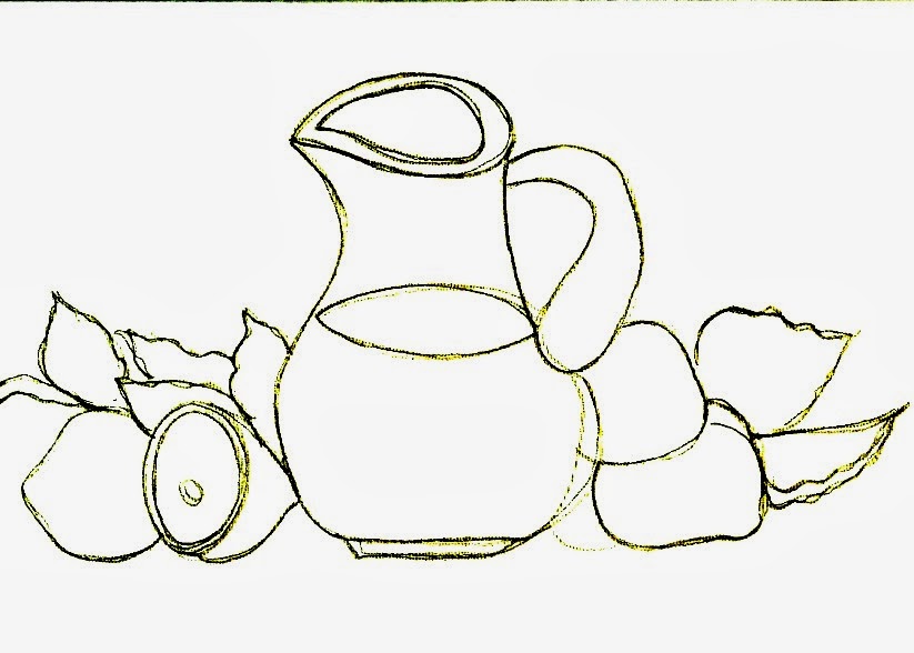 desenho de jarra de suco de limão para pintar em semaninha de panos de copa