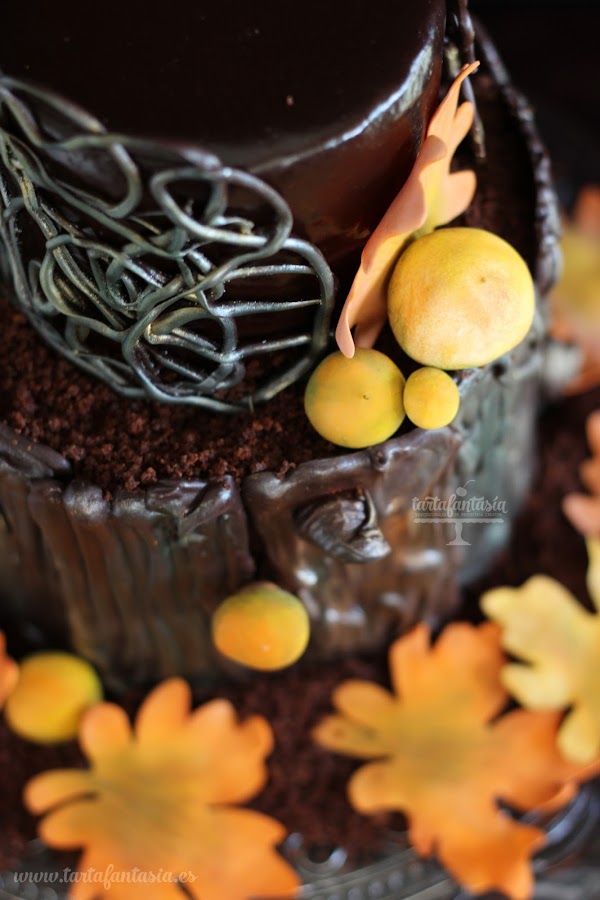 Tarta árbol de chocolate