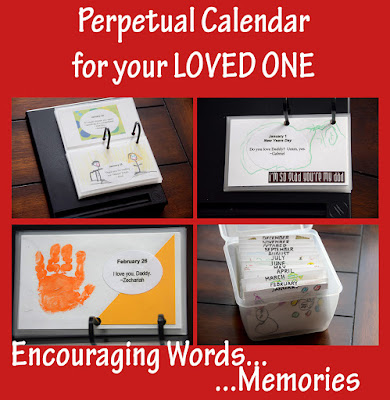 DIY perpetual calendar gift with encouraging words and memories