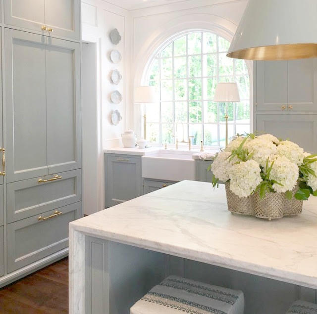 Stunning blue and white traditional kitchen in 2017 Southeastern Designer Showhouse in Atlanta
