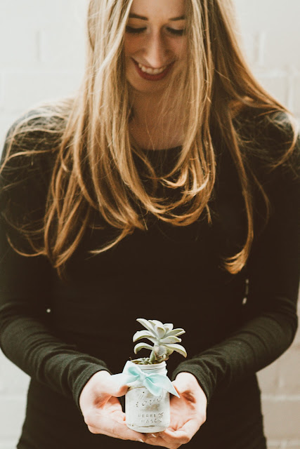 succulent favour in love mason jar | Lorrie Everitt Studio