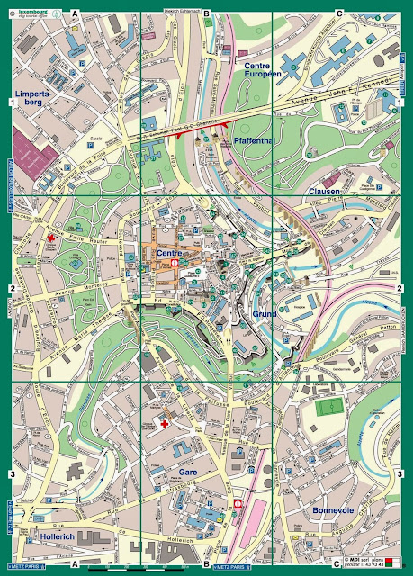 Mapa da cidade de Luxemburgo