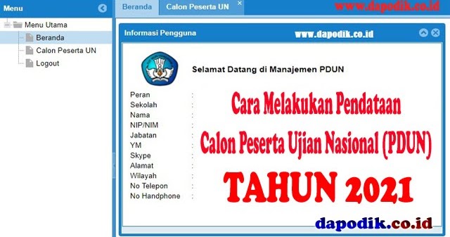 Cara Melakukan Pendataan Calon Peserta Ujian Nasional Pdun Tahun 2021 Dapodik Co Id