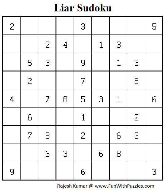 Liar Sudoku (Sudoku for Adults #175)
