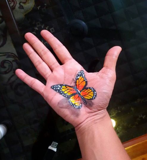 Aik Arts Butterfly Art On Hand