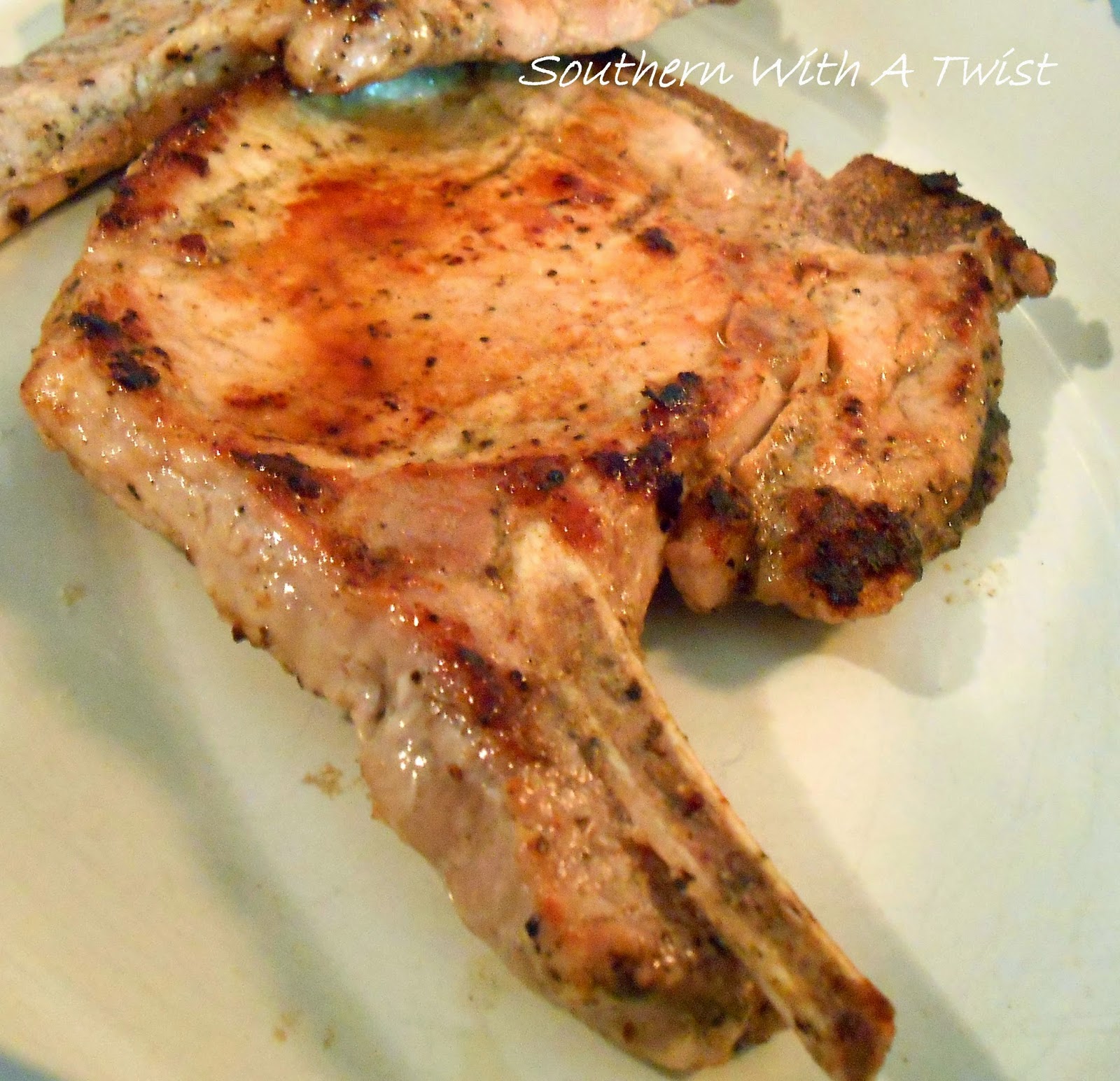 Southern With A Twist Grilled Greek Pork Chops